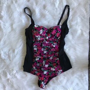 Torrid skull and roses one piece swimsuit